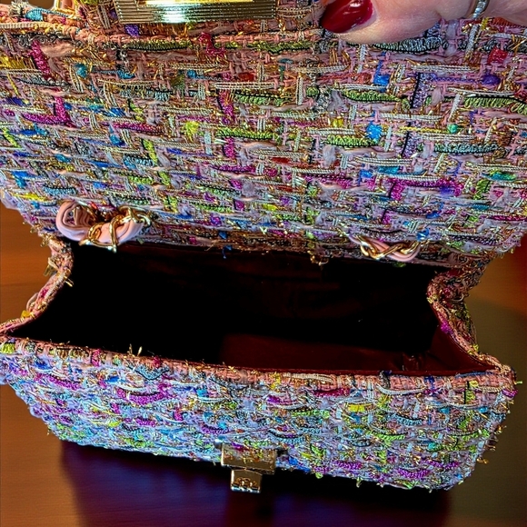 Multicolor Tweed Shoulder Bag & "Surprise" Second Handbag Free!! - Picture 3 of 5